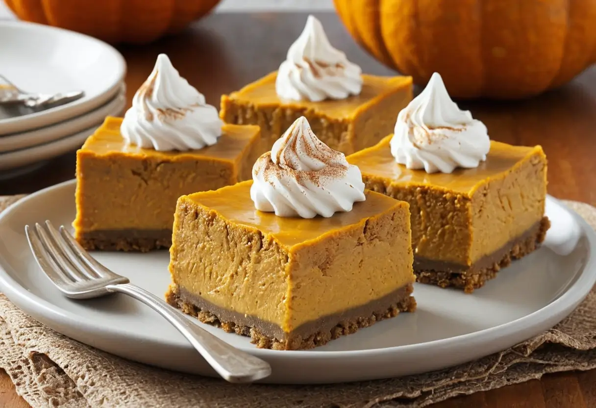 Irresistible Pumpkin Cheesecake Bars with Gingersnap Crust