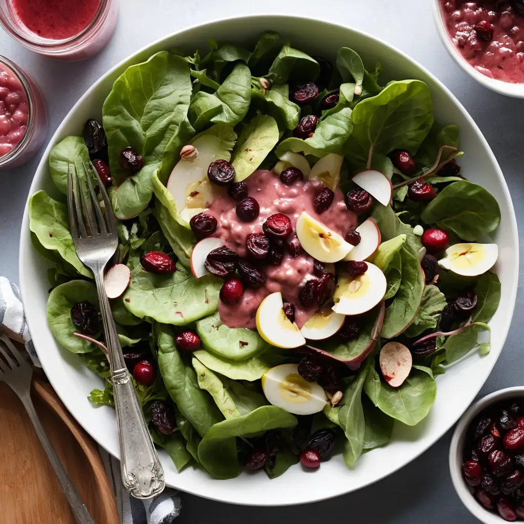 Delicious Fall Salad with Cranberry Vinaigrette