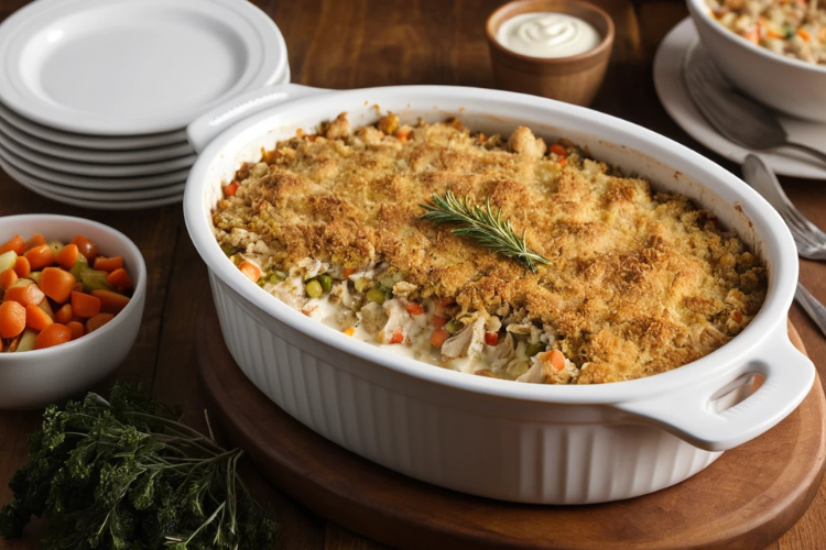 Discover the ultimate comfort food with our Irresistible Chicken and Stuffing Casserole. Packed with tender chicken, savory stuffing, and a creamy sauce, it's perfect for cozy family dinners or potlucks!