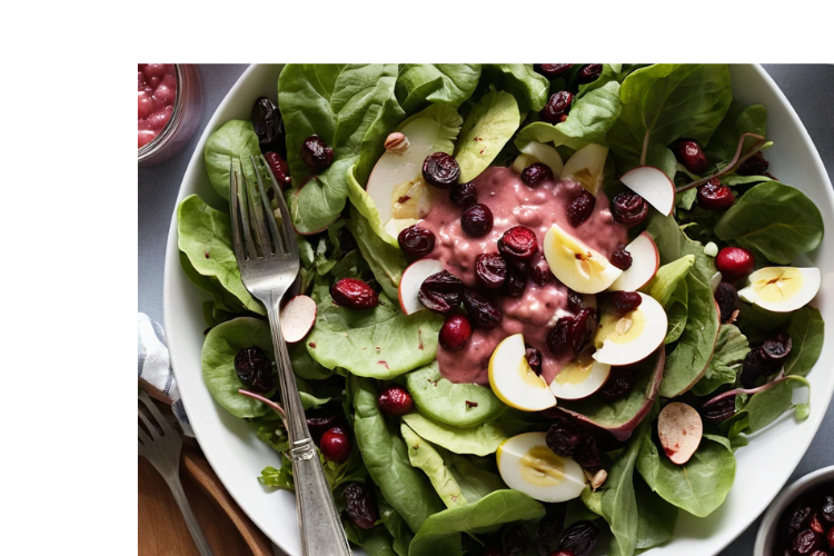 Enjoy a vibrant Fresh Fall Salad with Cranberry Vinaigrette, featuring crisp greens, seasonal fruits, and a tangy dressing—perfect for fall meals!