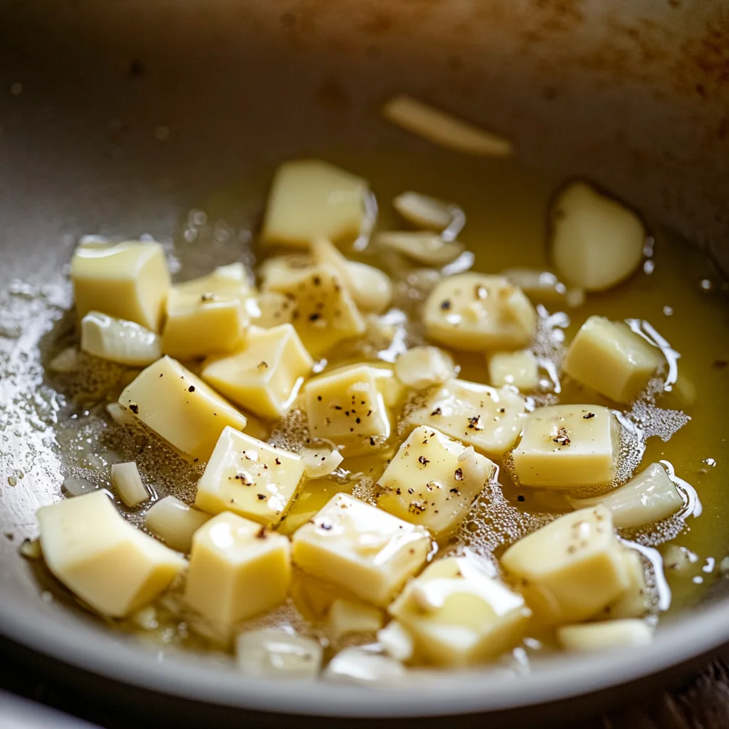 Butter and garlic base for Alfredo sauce