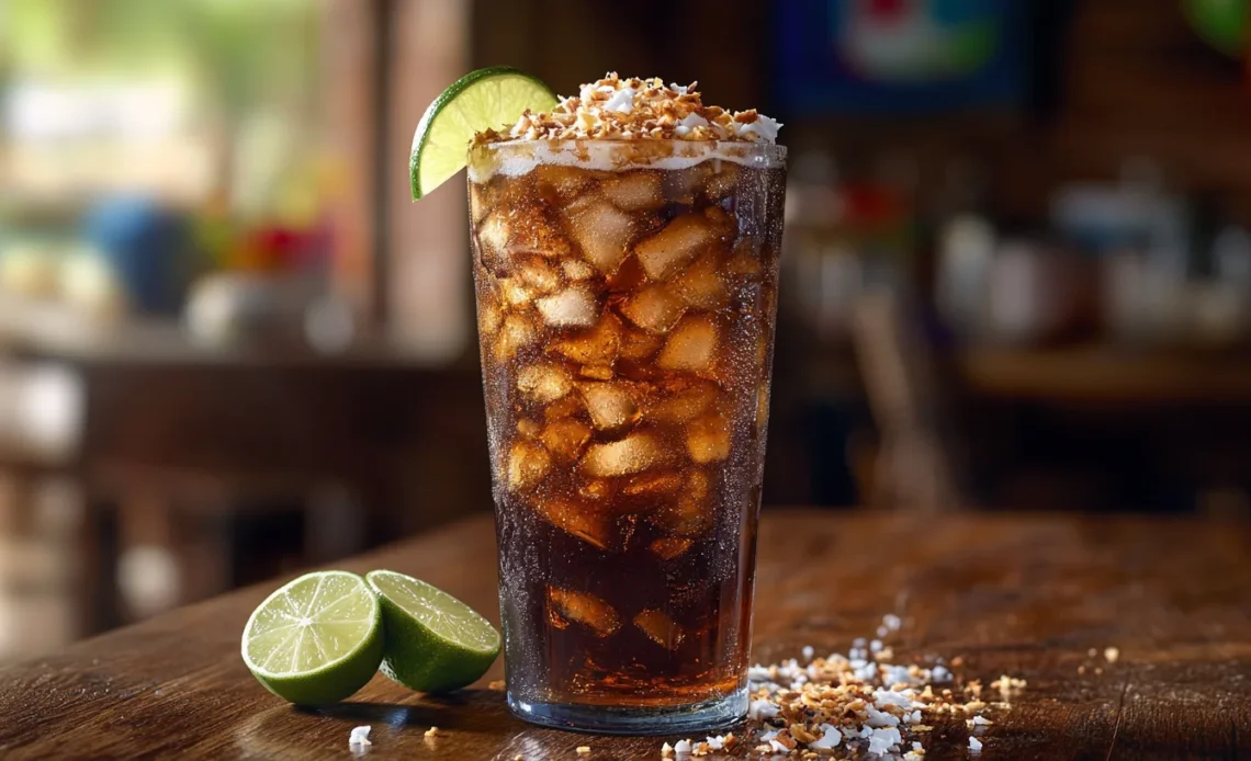 Sonic Dirty Dr Pepper with crushed ice and lime