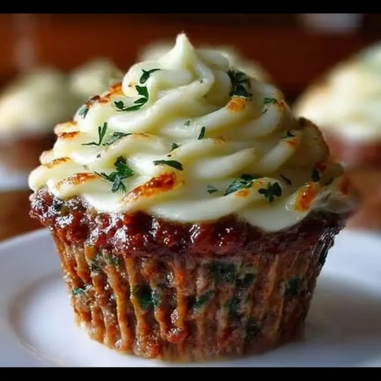 Meatloaf Cupcakes with Whipped Potato Topping