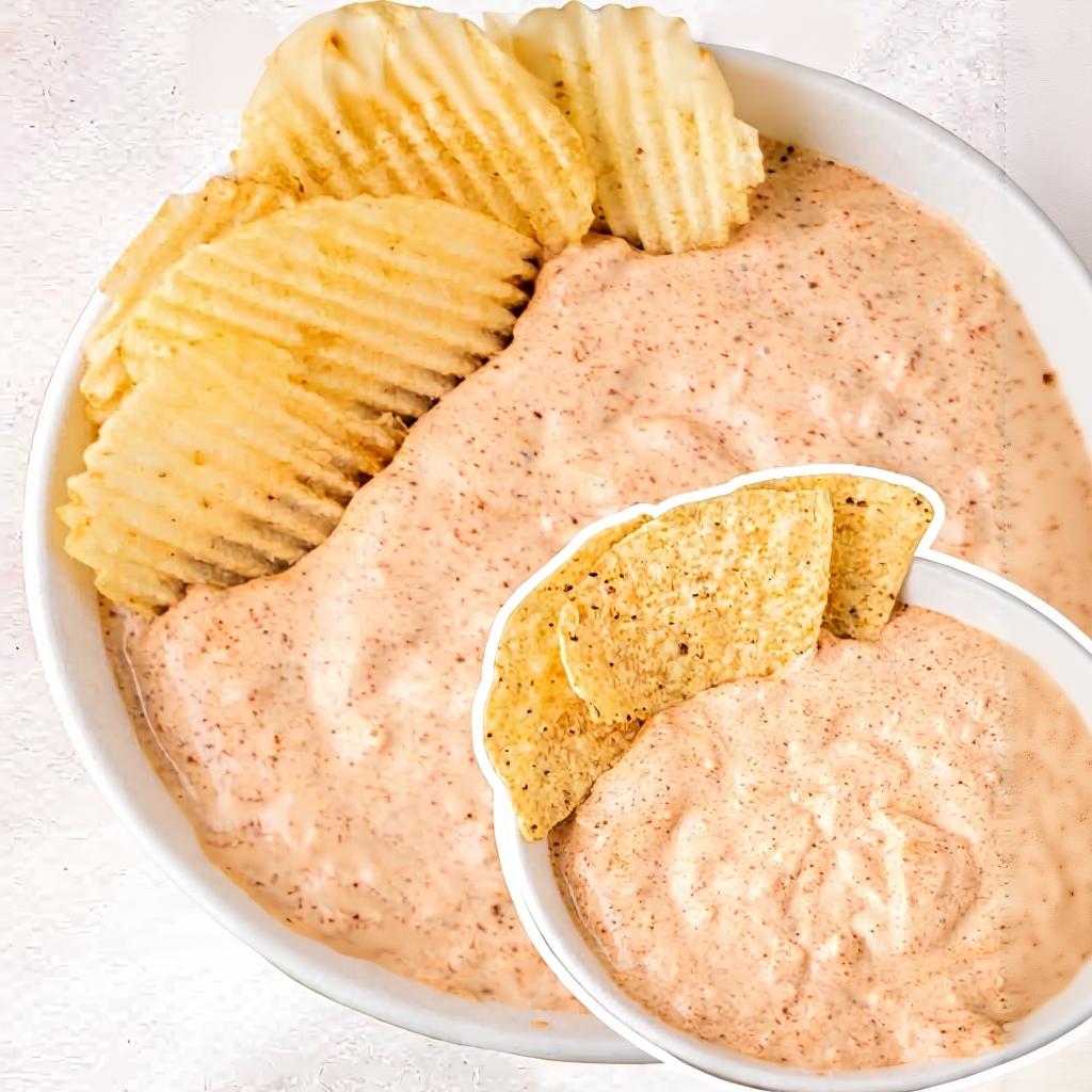 A large bowl of creamy Boat Dip, served with tortilla chips on a boat.