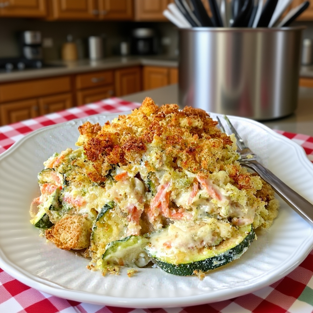 A cutting board with uniformly sliced zucchini, chopped onions, and shredded carrots.