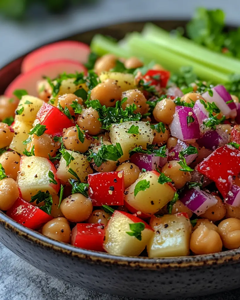 Chickpea, Apple, and Celery Salad with Dijon Vinaigrette