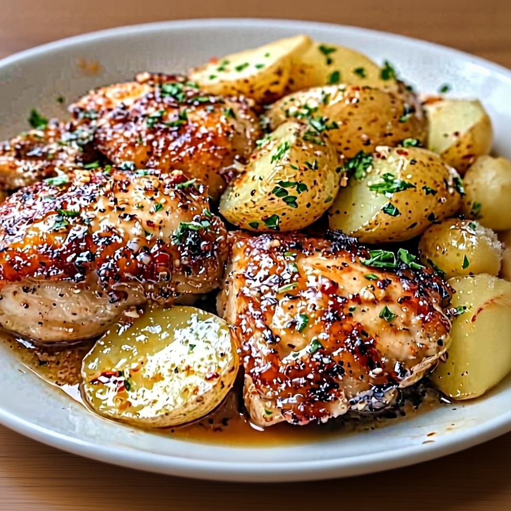 A beautiful serving of Crockpot Garlic Parmesan Chicken in a white bowl