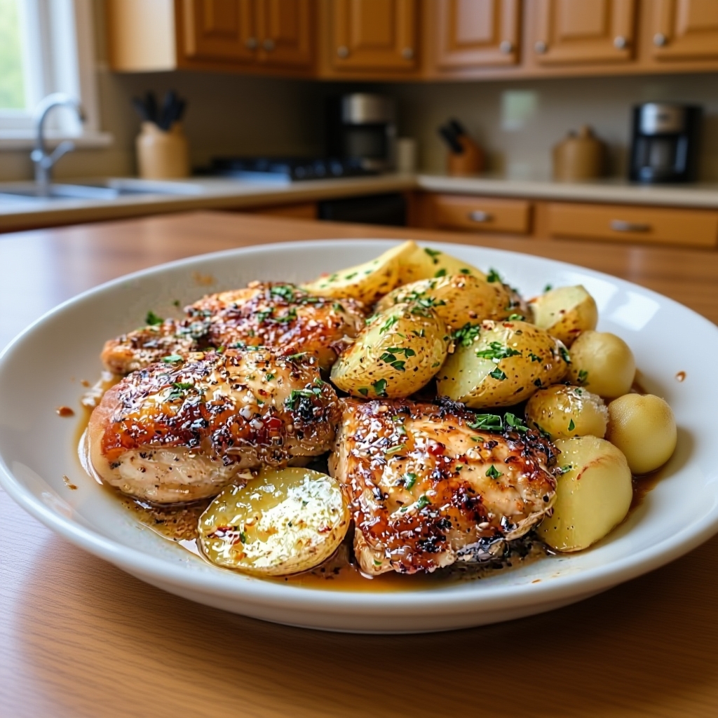 The raw ingredients for Crockpot Garlic Parmesan Chicken arranged neatly