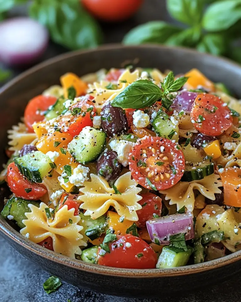 Pasta salad for the 4th of July with summer vegetables