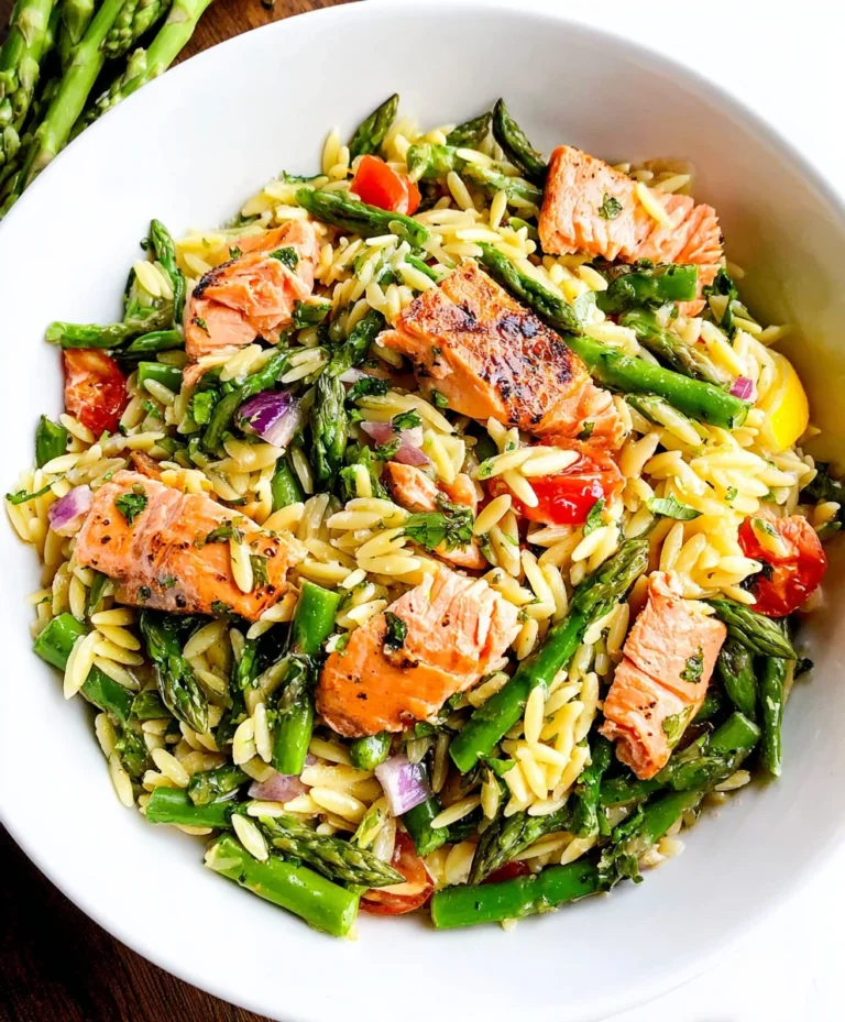 Salmon Asparagus Orzo Salad