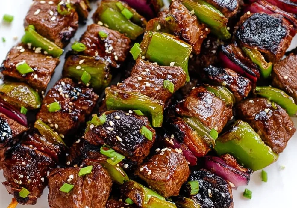 Asian Pepper Steak Kabobs