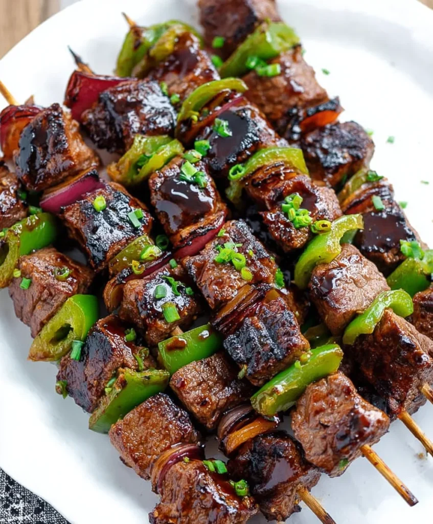 Asian Pepper Steak Kabobs