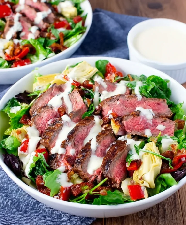 Steak & Artichoke Salad with Blue Cheese Dressing