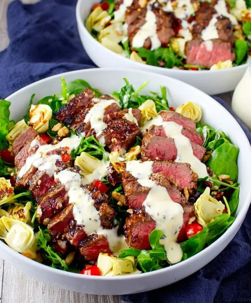 Steak & Artichoke Salad with Blue Cheese Dressing