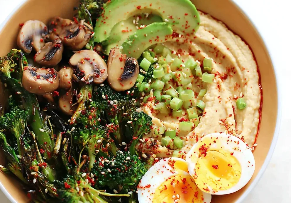 Hummus and Veggies Breakfast Bowl