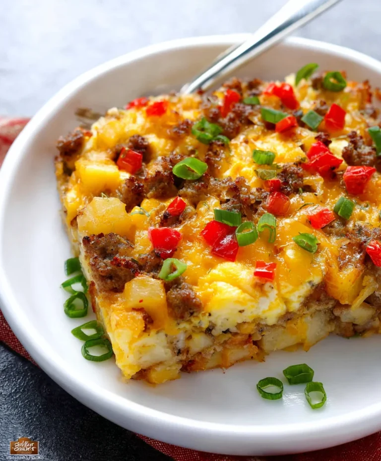 Easy Breakfast Casserole with Sausage, Hashbrowns and Eggs