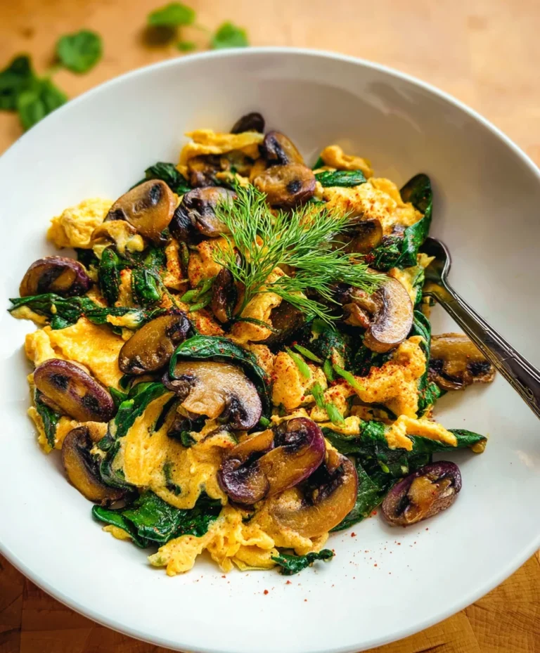 Spinach Mushroom Egg Scramble