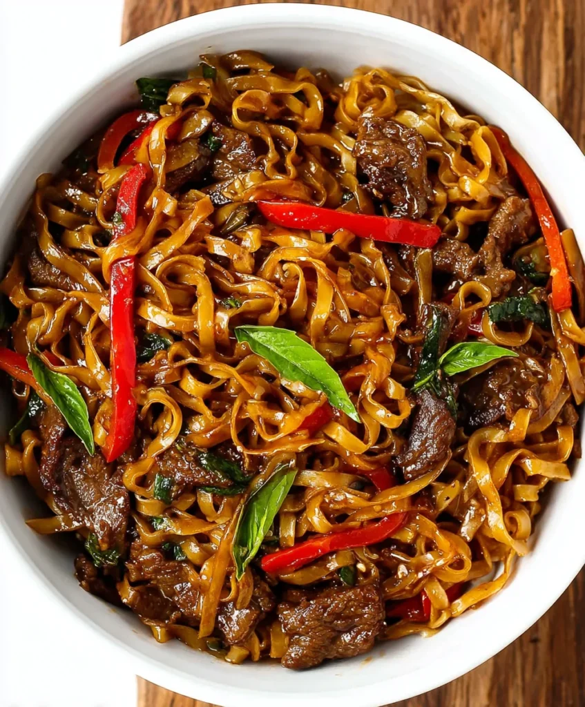 Thai Basil Beef Noodle Stir-Fry