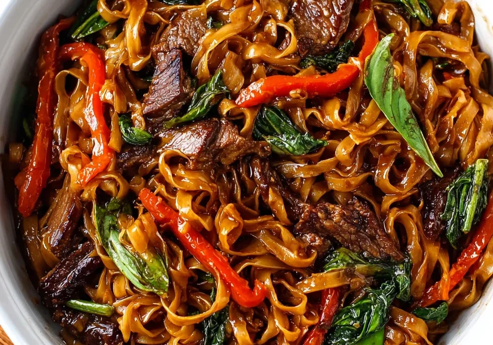 Thai Basil Beef Noodle Stir-Fry