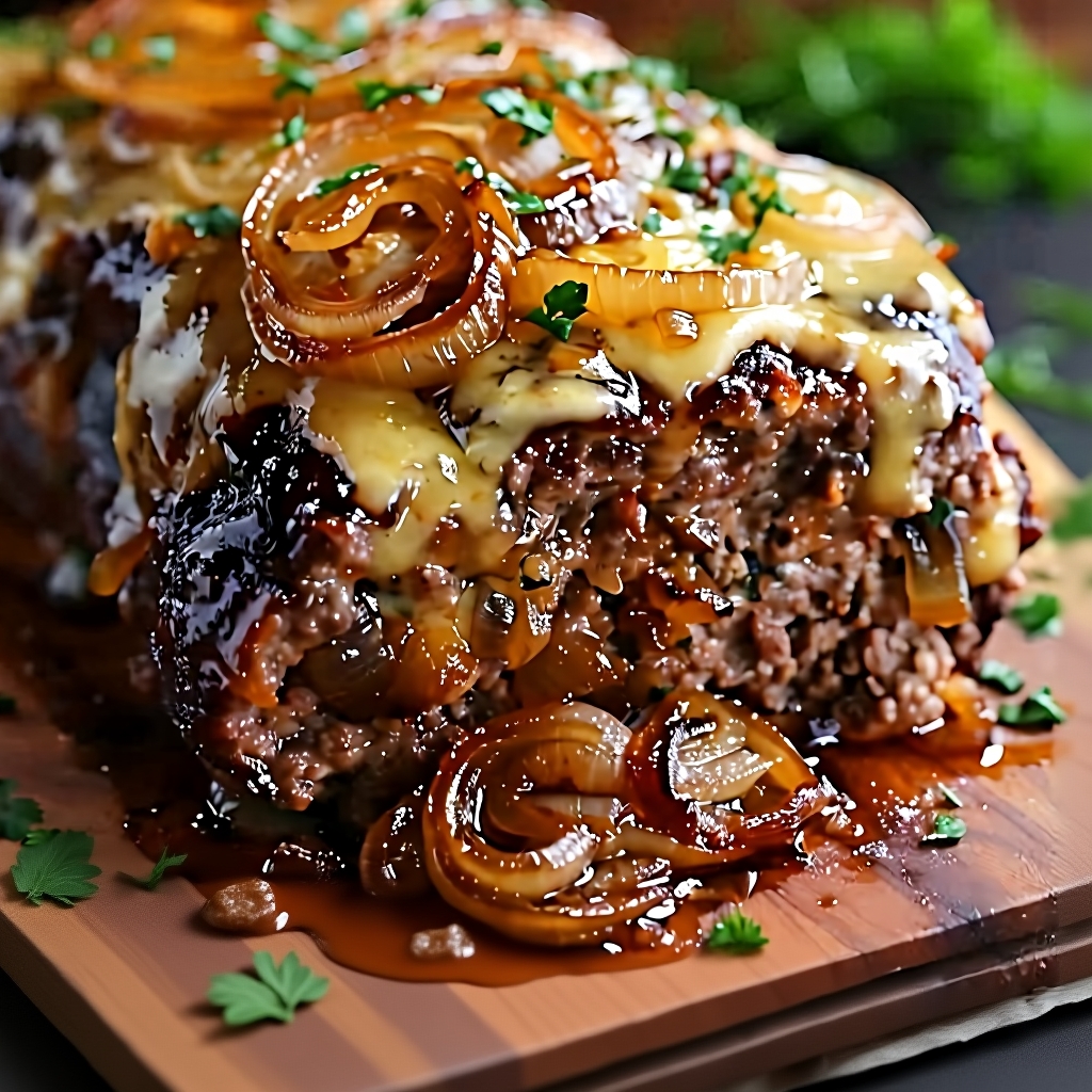 Delicious Slow Cooker French Onion Meatloaf