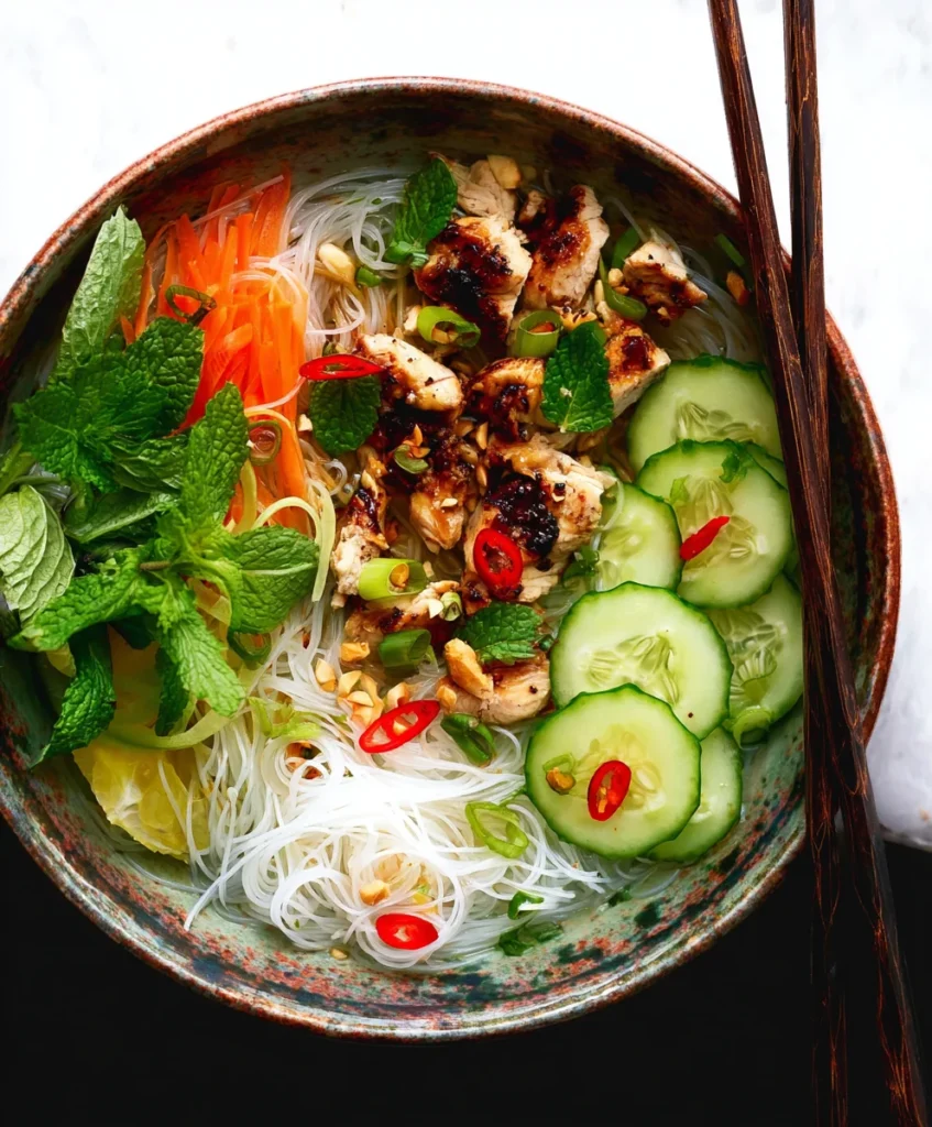 Vietnamese Lemongrass Chicken Noodle Bowls