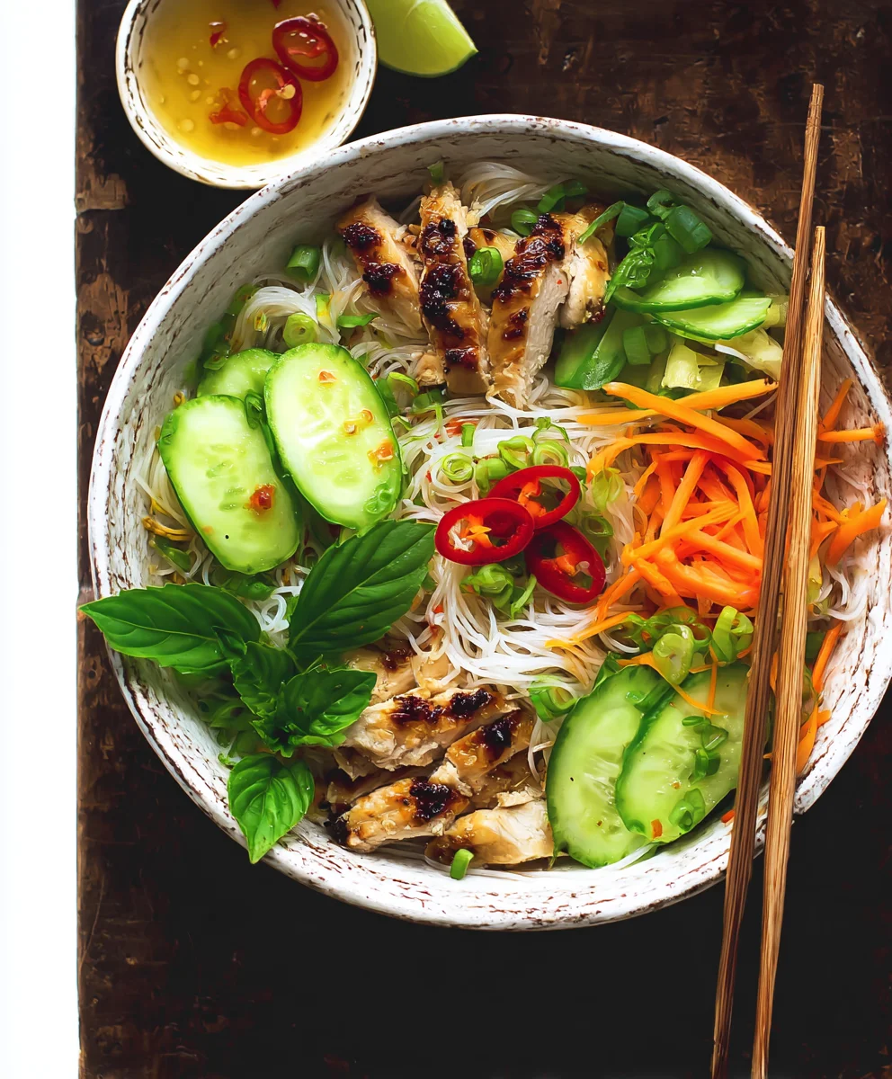Vietnamese Lemongrass Chicken Noodle Bowls