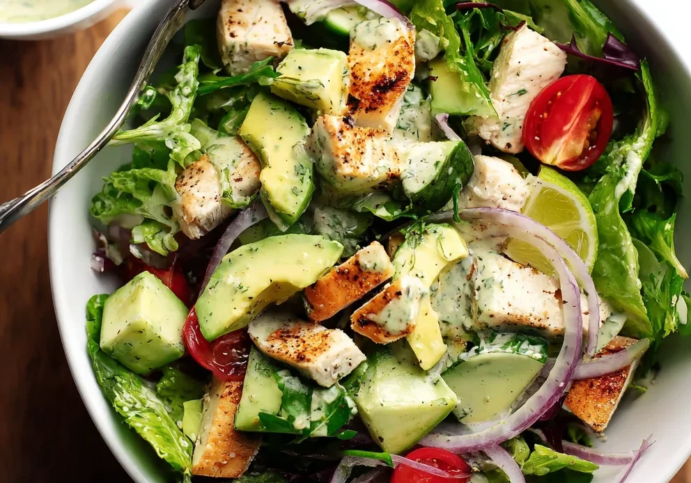 Tahini Ranch Avocado Chicken Salad