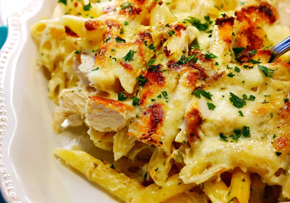 Chicken Alfredo Baked Ziti