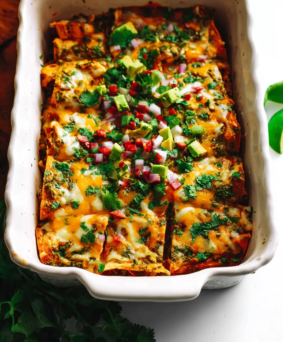 Verde Chicken Enchilada Casserole