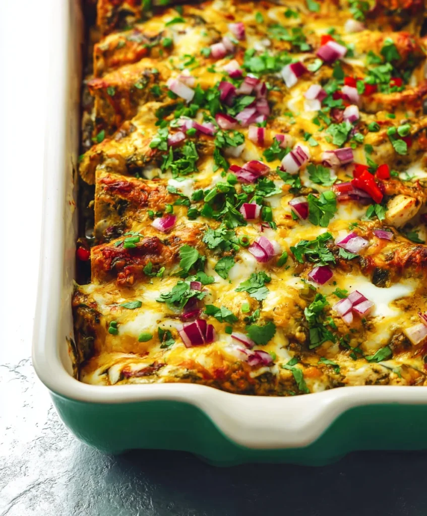 Verde Chicken Enchilada Casserole