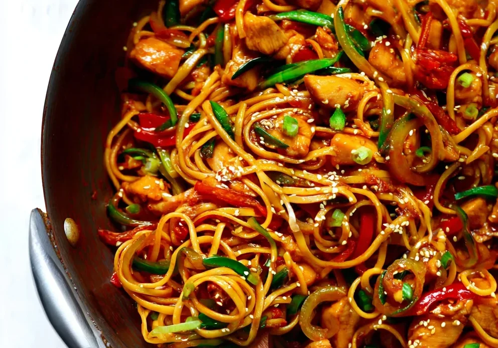 Kung Pao Chicken Noodle Stir-Fry