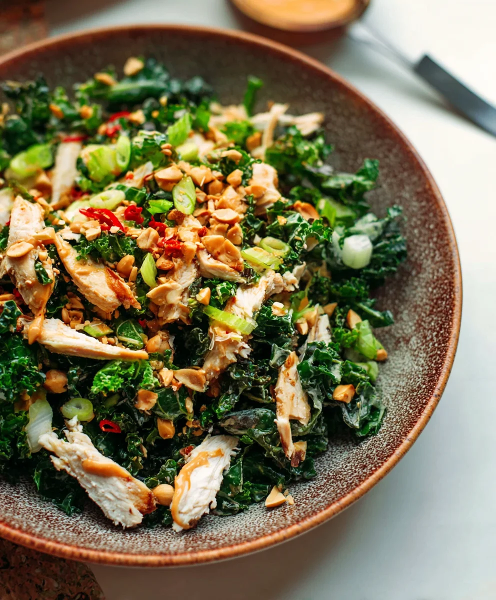 Kale Peanut Chicken Salad