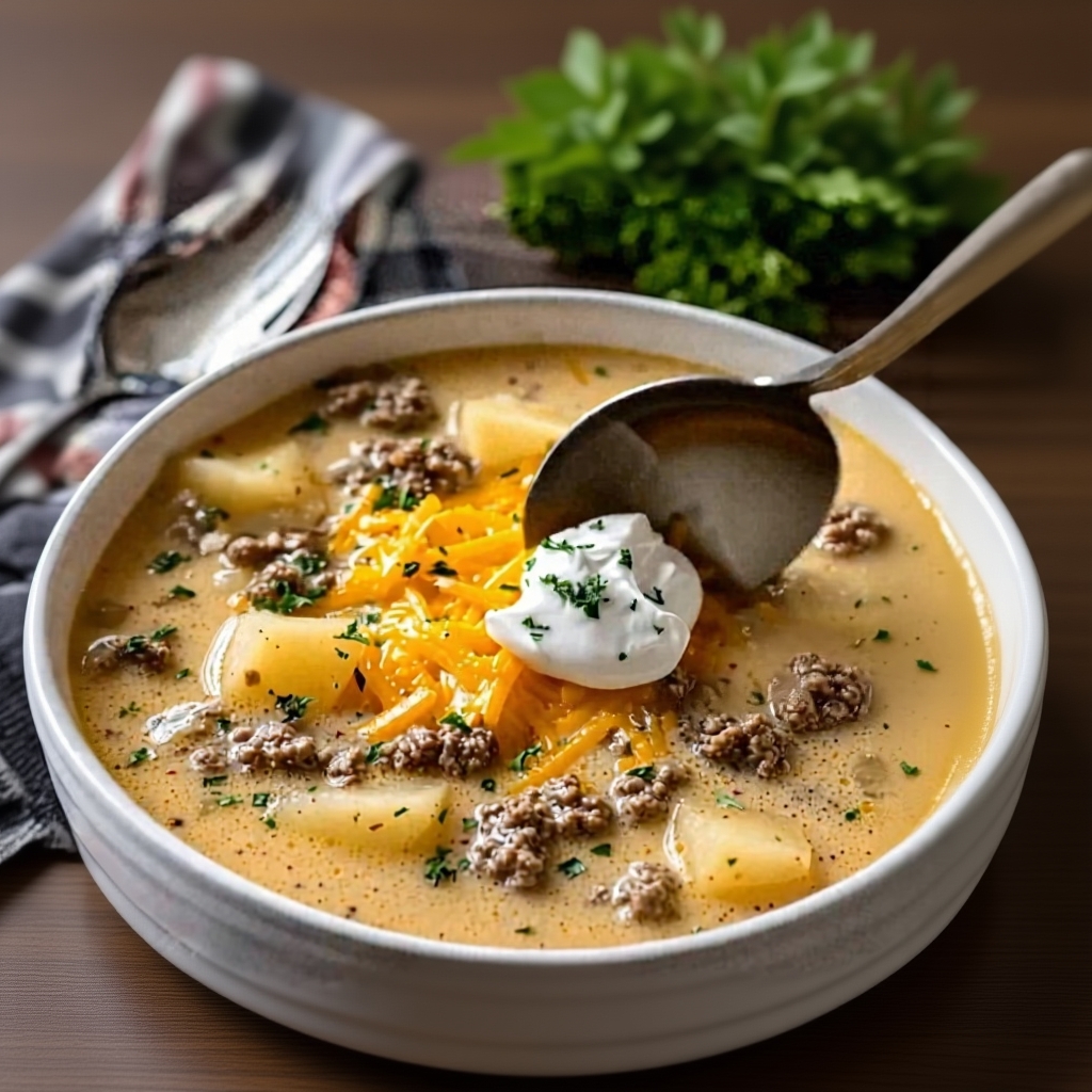 Family gathering around a table with soup