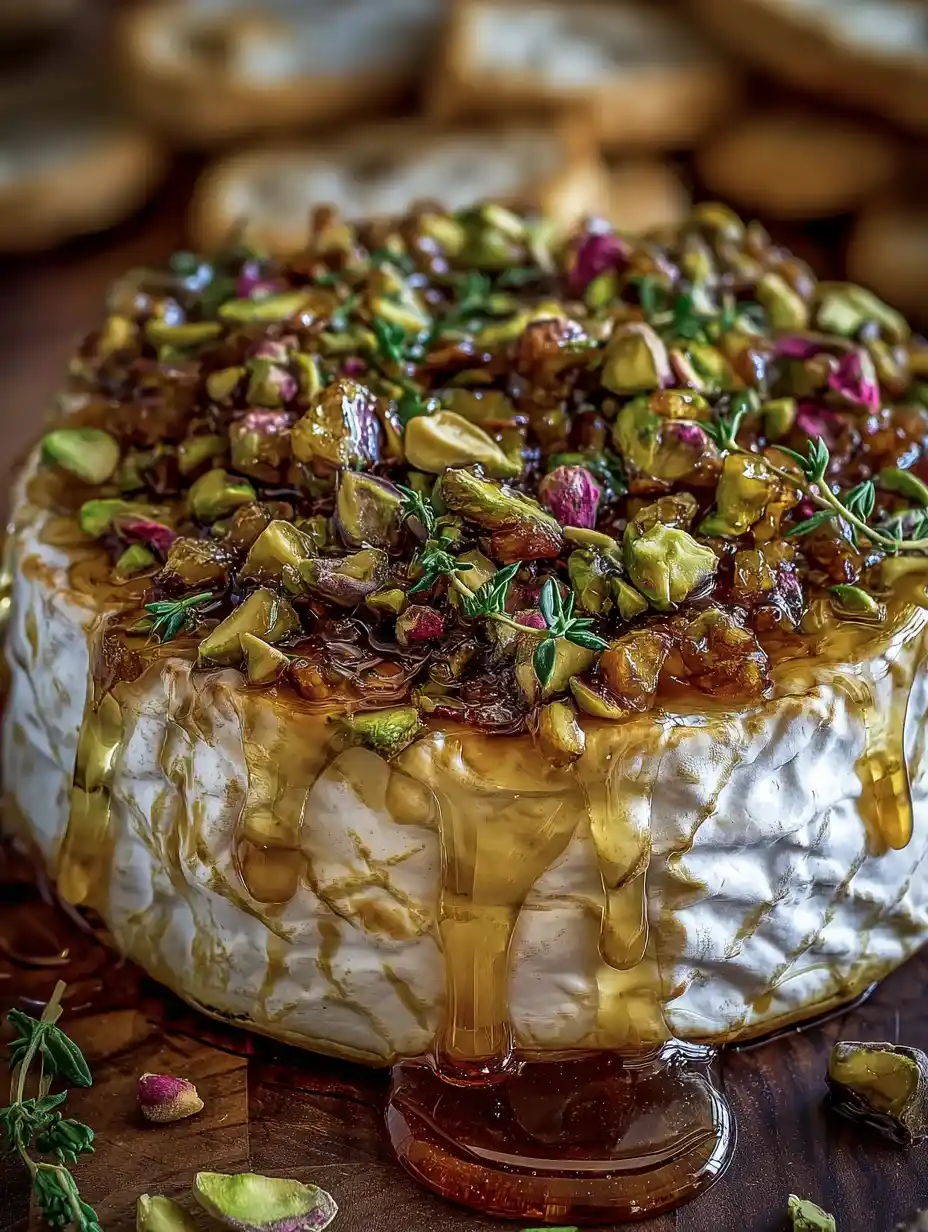 Baked Brie With Honey And Pistachios Easy Party Appetizer