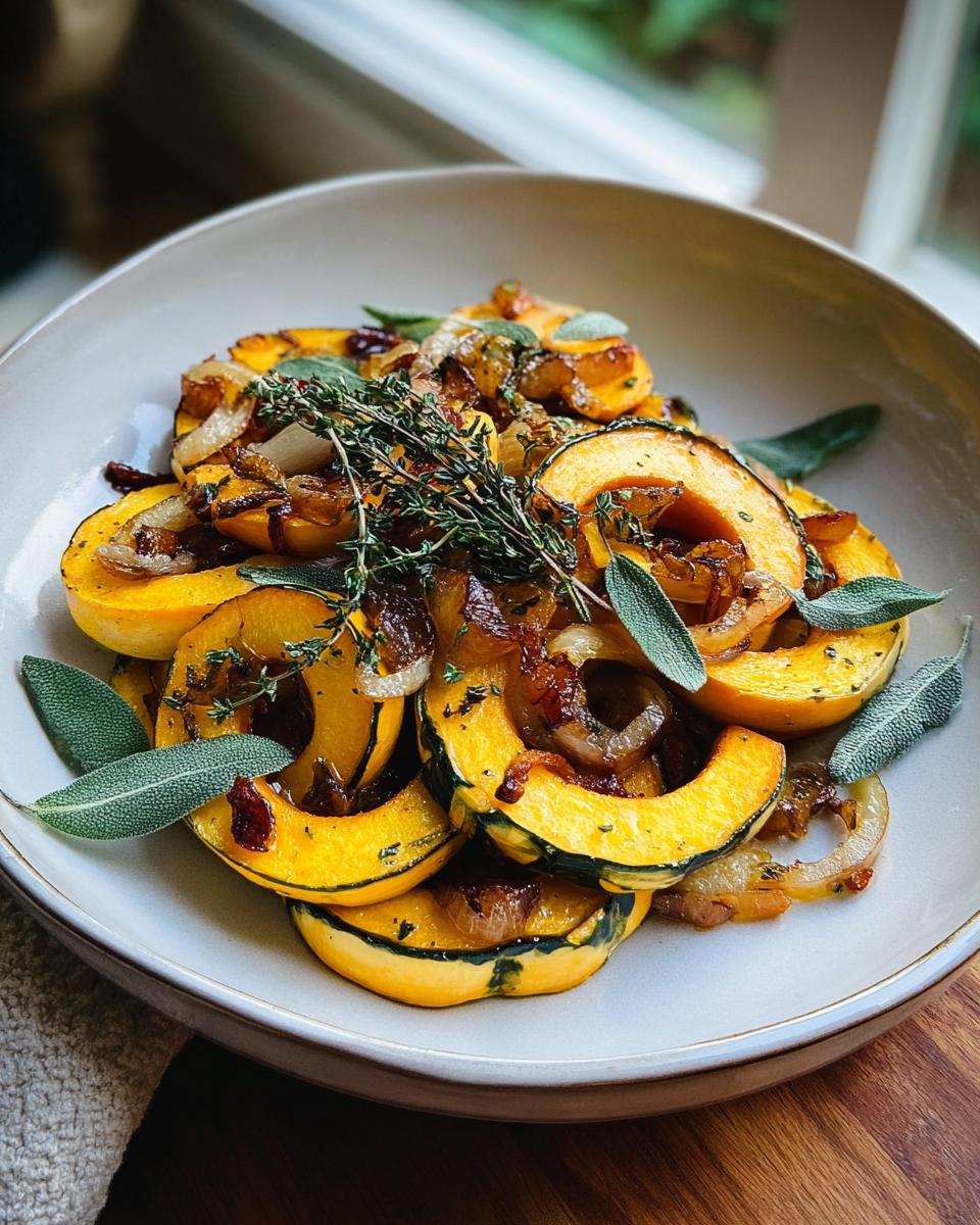 Cozy Roasted Delicata Squash with Apples & Sage Recipe Bliss Sanji