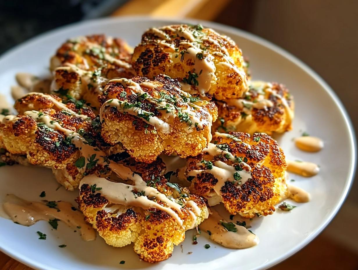Irresistible Roasted Cauliflower with Tahini Drizzle Recipe - Sanji Cuisine