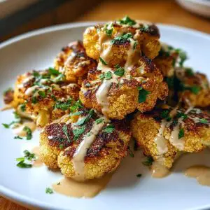 Irresistible Roasted Cauliflower with Tahini Drizzle Recipe - Sanji Cuisine