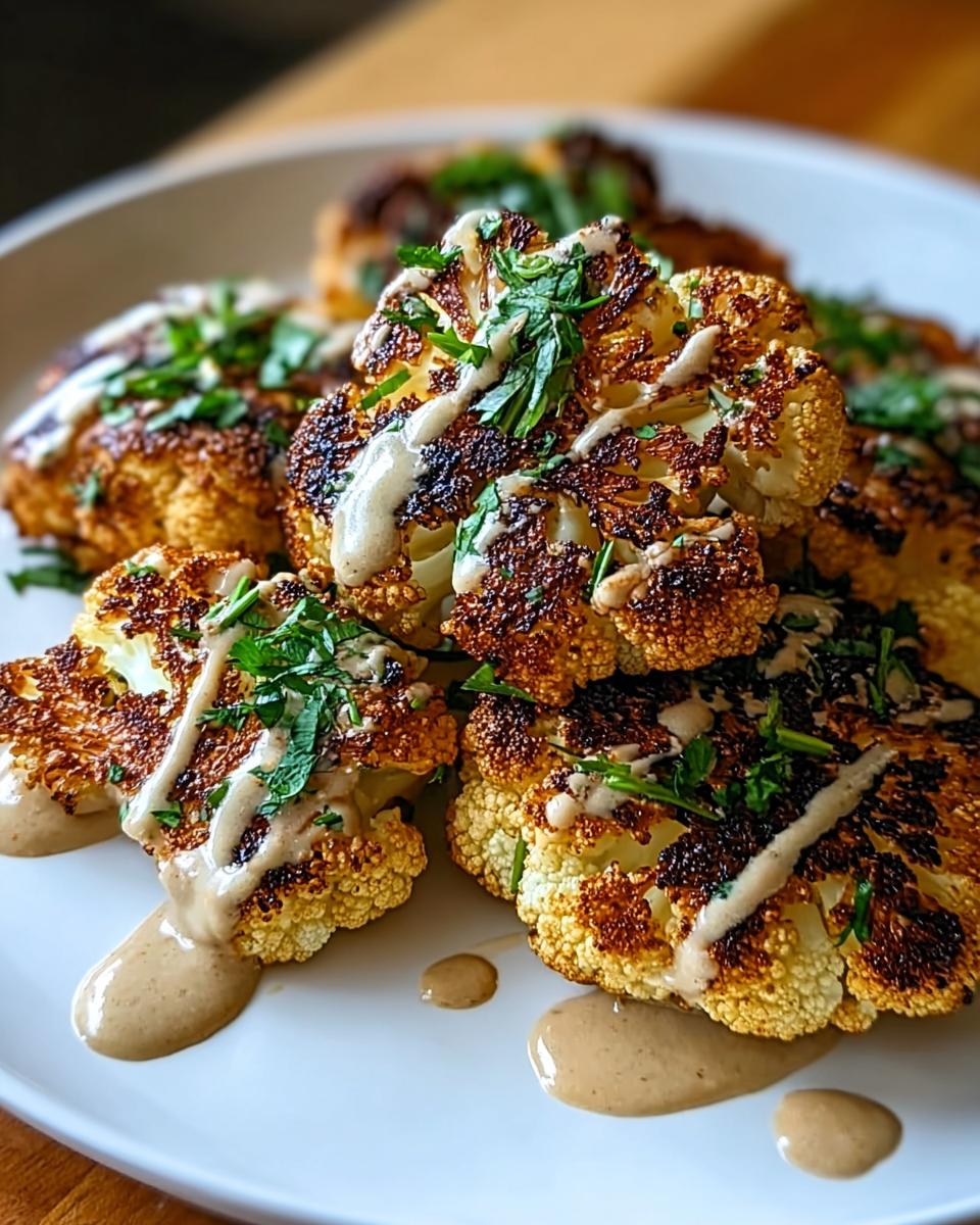 Irresistible Roasted Cauliflower with Tahini Drizzle Recipe - Sanji Cuisine