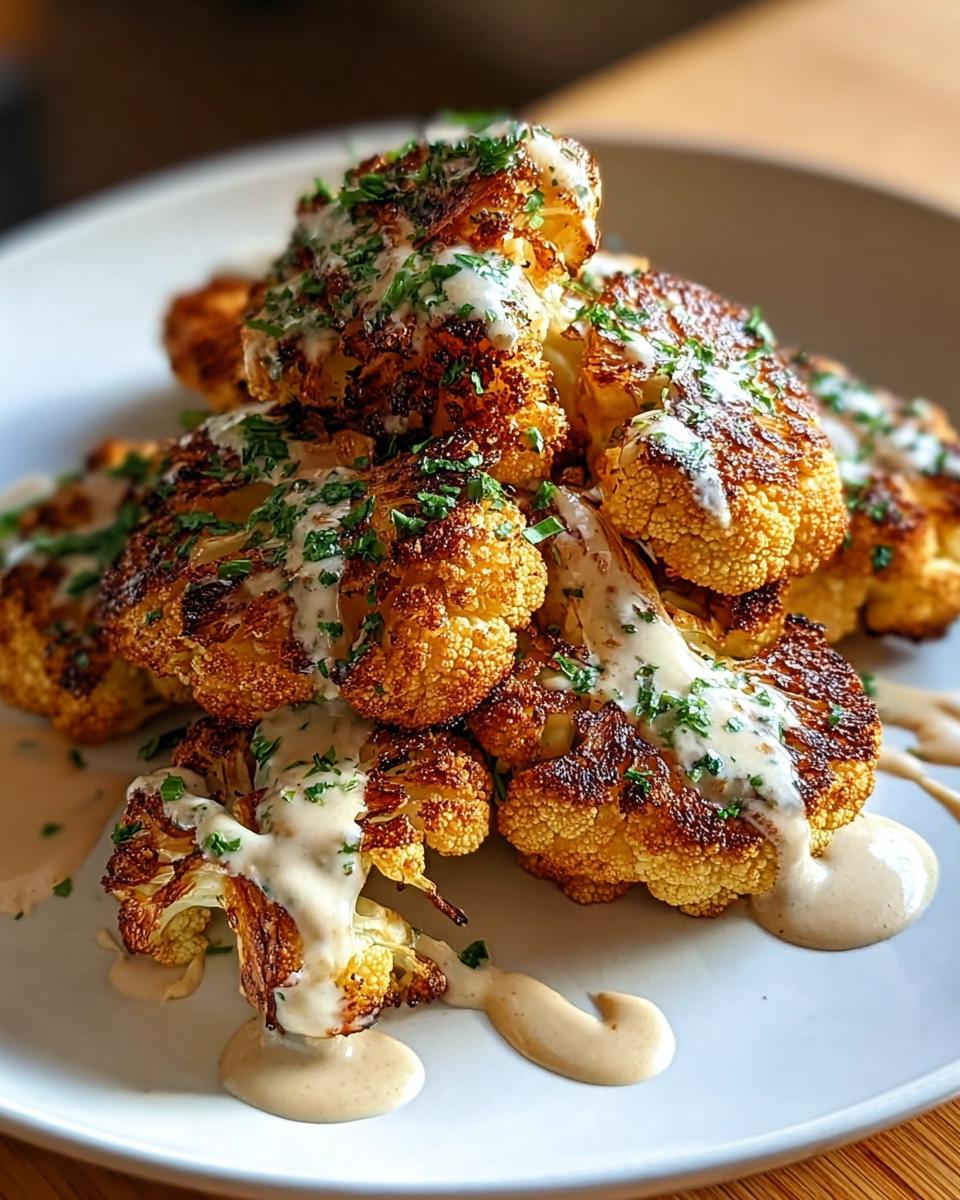 Irresistible Roasted Cauliflower with Tahini Drizzle Recipe - Sanji Cuisine
