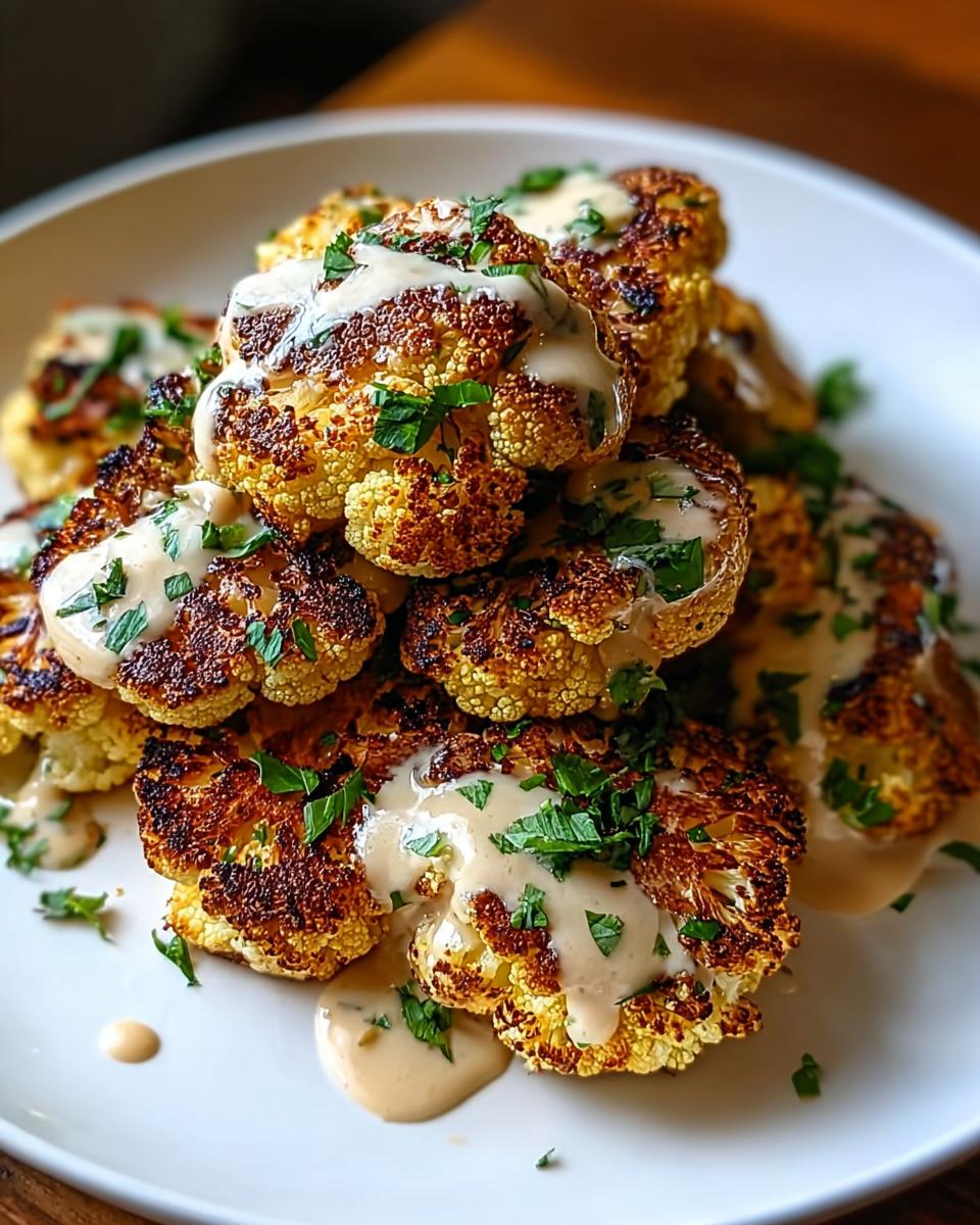 Irresistible Roasted Cauliflower with Tahini Drizzle Recipe - Sanji Cuisine