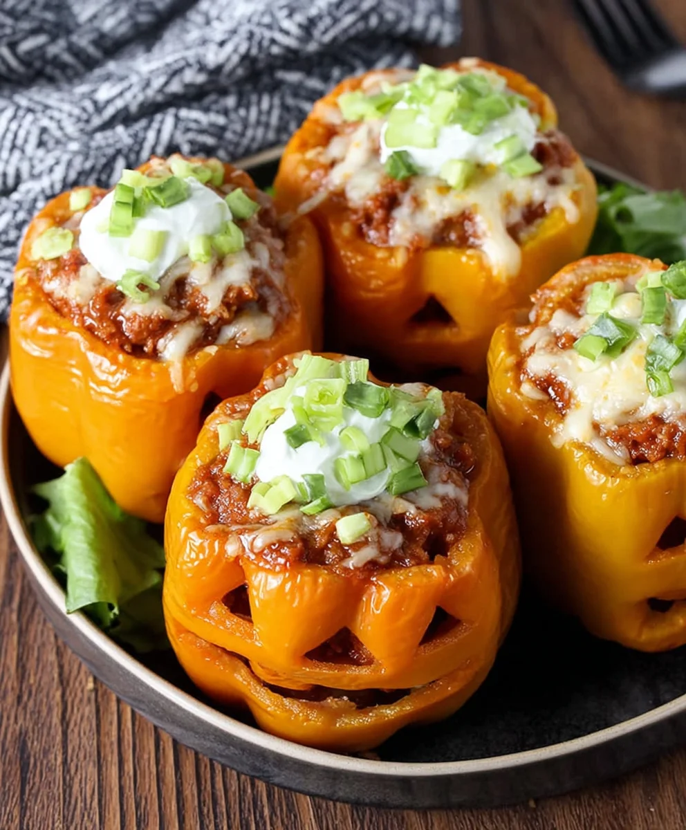 Jack-O'-Lantern Stuffed Peppers