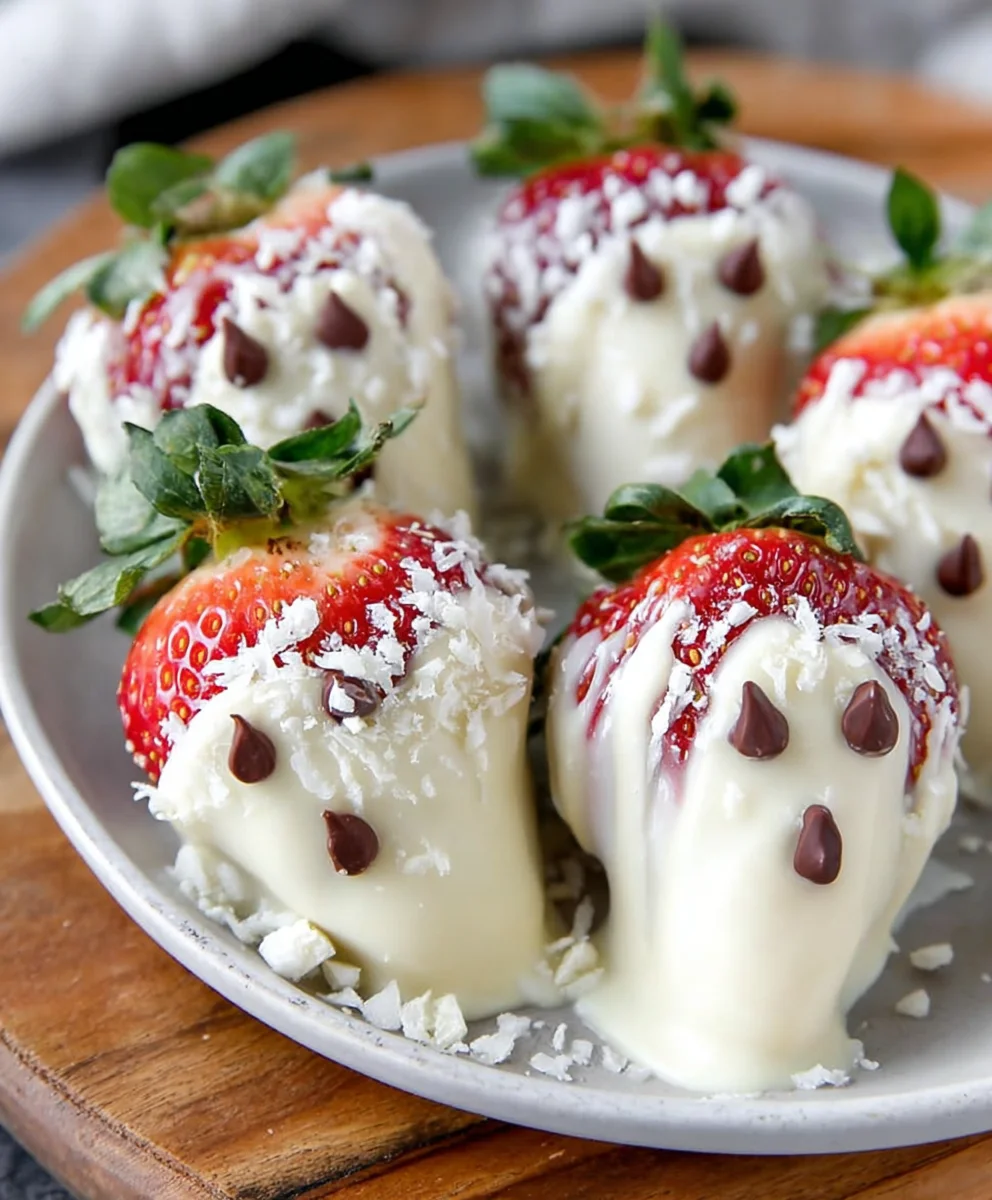 White Chocolate Strawberry Ghosts