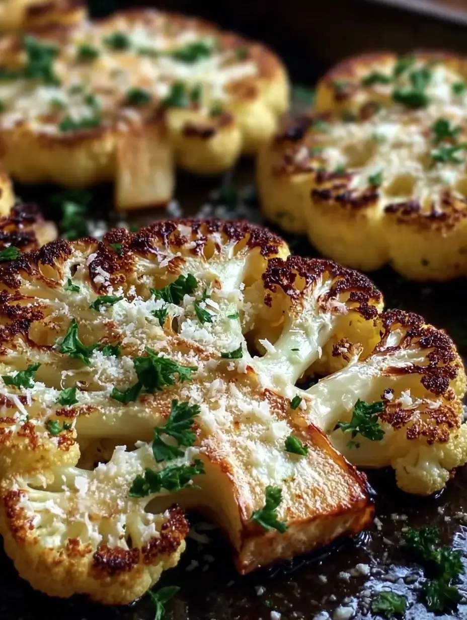 Garlic Cauliflower Parmesan Steaks | Crispy & Cheesy
