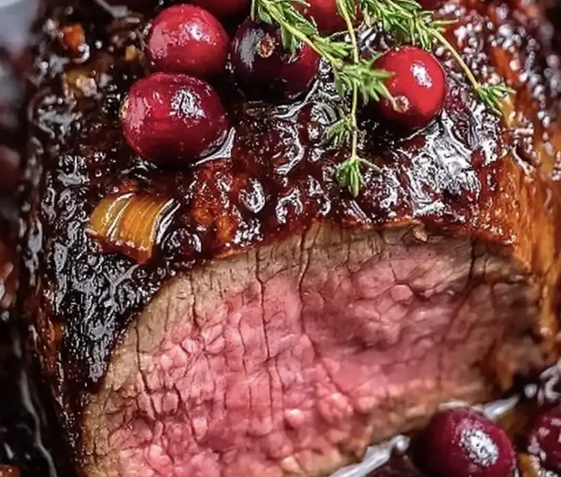 Ribeye Roast with Cranberry Balsamic Glaze (Holiday-Perfect & Flavor ...