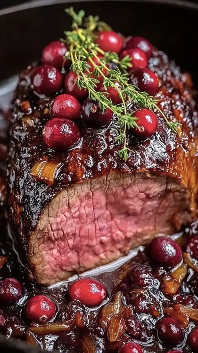 Ribeye Roast with Cranberry Balsamic Glaze (Holiday-Perfect & Flavor ...