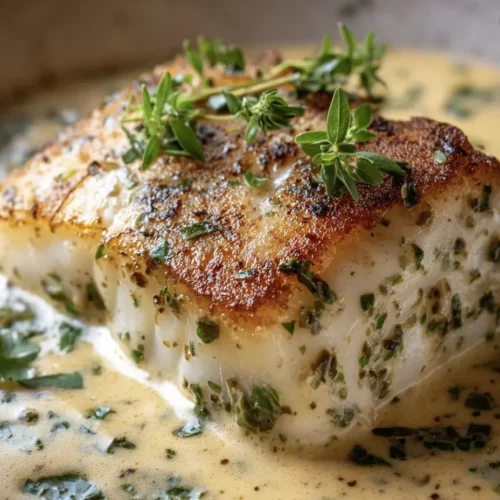 Baked Cod in Coconut Lemon Cream Sauce