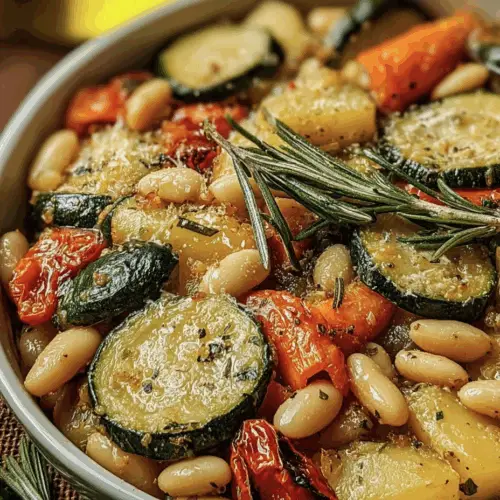 Rustic Roasted Vegetable Bake with Cannellini Beans