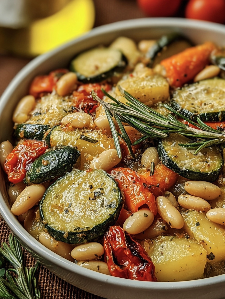 Rustic Roasted Vegetable Bake with Cannellini Beans