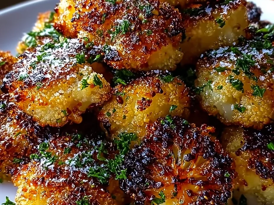 Crispy Parmesan Roasted Cauliflower Bites Recipe