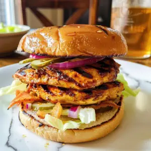Grilled Chicken Sandwich with Spicy Slaw